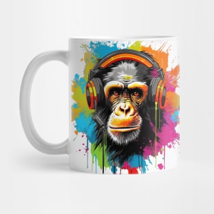 DJ Monkey with Headphones on Mug